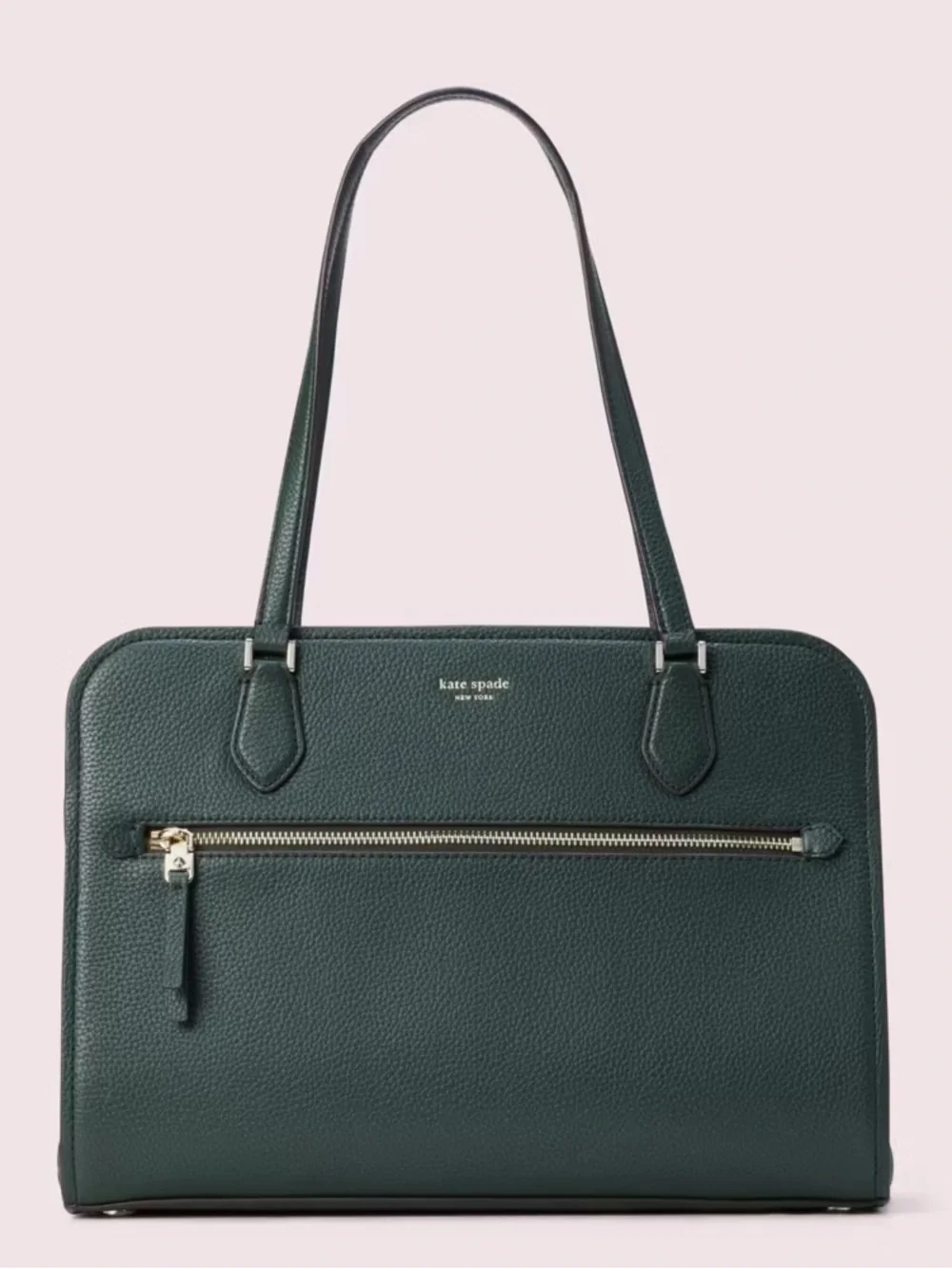 Kate Spade New York Polly Large Work Tote in Deep Evergreen Excellent Condition!
